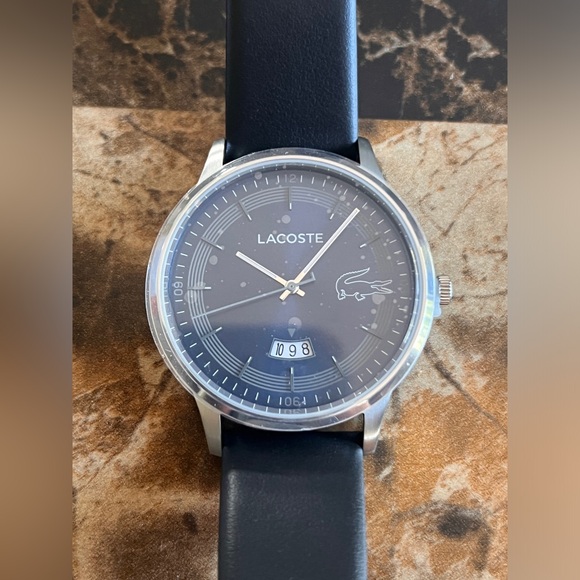 Lacoste Madrid Black Leather Band Blue Dial 2011034 - Picture 8 of 9